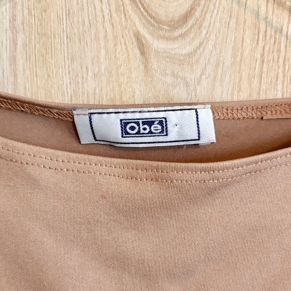 Vintage Small Tan and Gold Sparkle Stretch Tank 90s 2000s - Picture 5 of 6